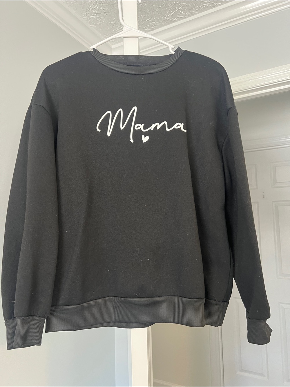 SHEIN Black "Mama" Script Pullover Sweatshirt